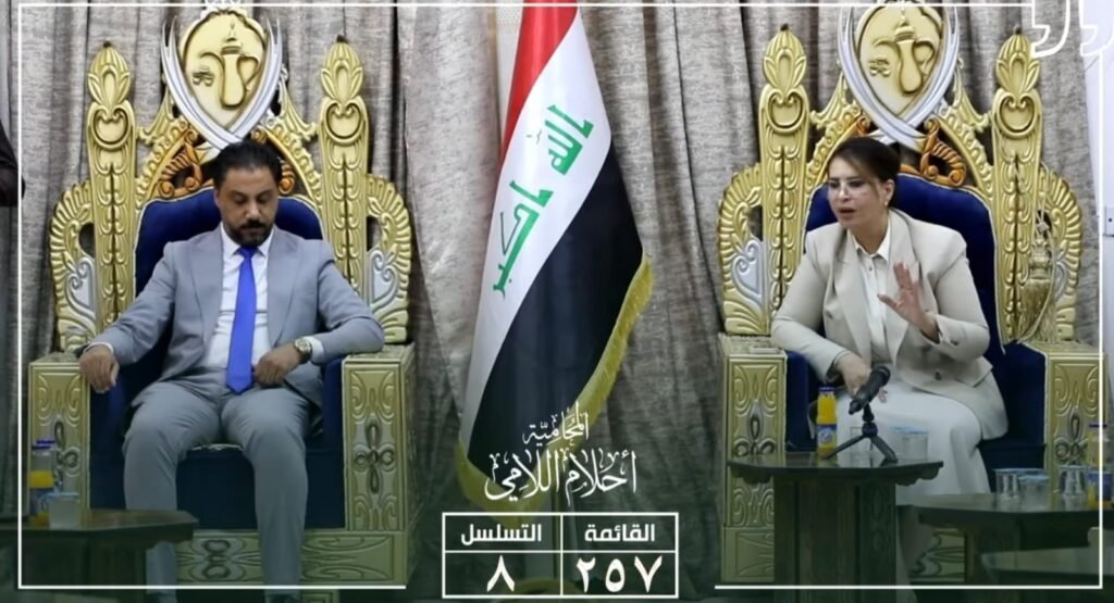 وجهاء ومحامو المدائن يستقبلون أحلام اللامي بحفاوة كبيرة، ويعلنون دعمهم لها في الانتخابات.